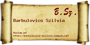 Barbulovics Szilvia névjegykártya